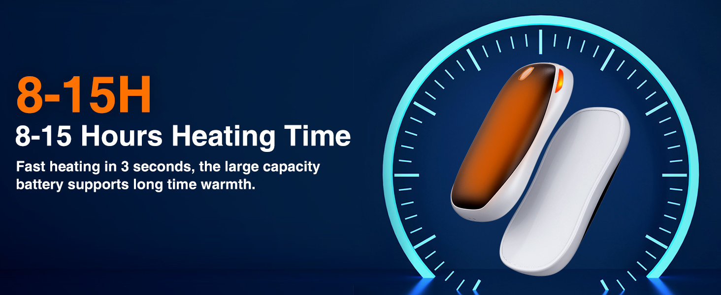 Електричний ручний гріє 5000mAh, 2 шт. - багаторазовий кишеньковий гріє для активного відпочинку, зимовий подарунок для дітей, жінок та чоловіків (чорний)