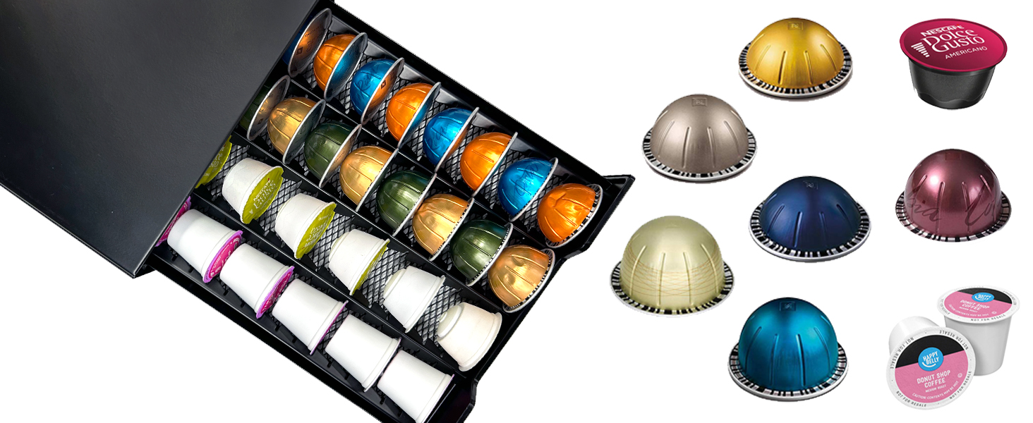 Організатор для капсул кави Nespresso Vertuo та Dolce Gusto, вміщує до 40 капсул