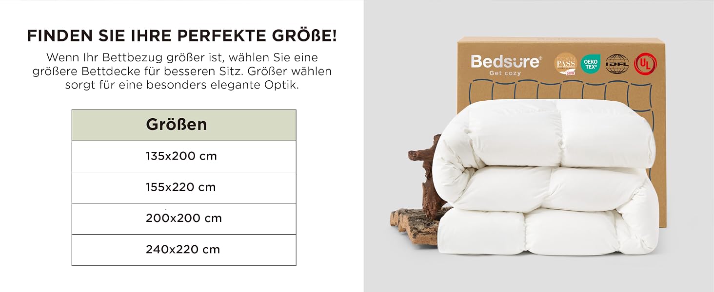 Зимова ковдра BEDSURE з пуху та пера, тепла біла ковдра для зими, 135x200 см