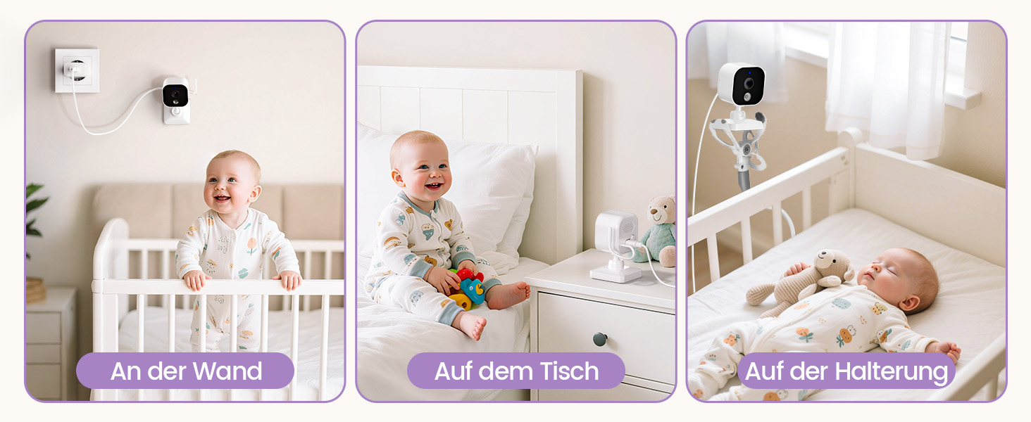 Радіоняня з камерою OBVHNUA 720P IPS: відеоняня без Wi-Fi, акумулятор 2000mAh, нічна зйомка, датчик температури, двосторонній зв'язок, колискові, режим VOX, екран 2.8