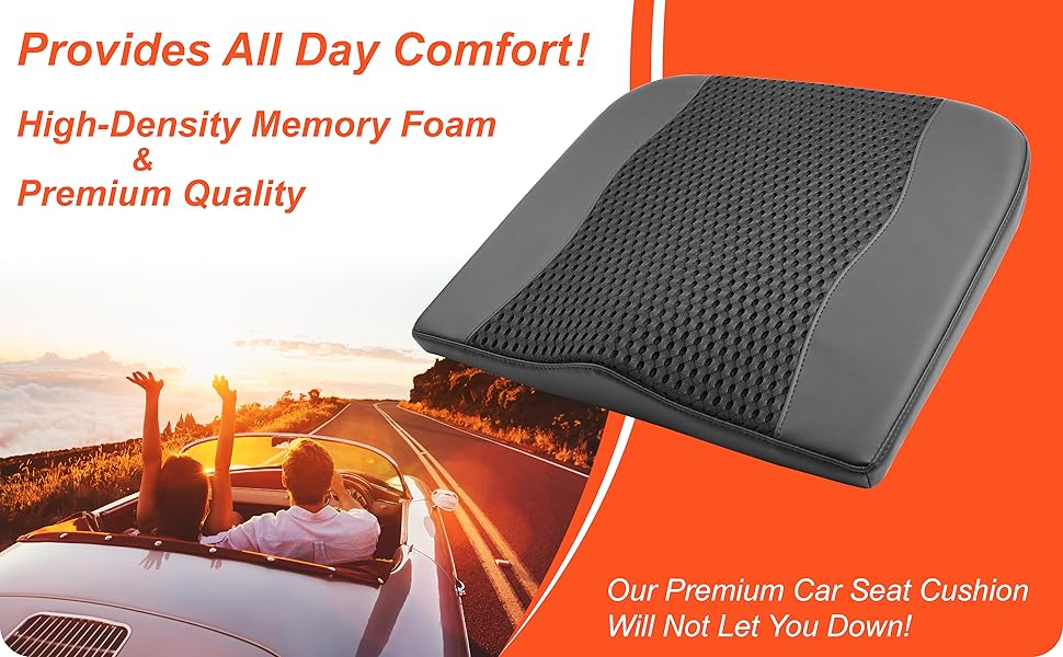 Автомобільна подушка Lofty Aim з Memory Foam для водія: підтримка спини, зняття болю при ішіасі, чорний 4D Mesh. Для автокрісла, офісного крісла, візка.