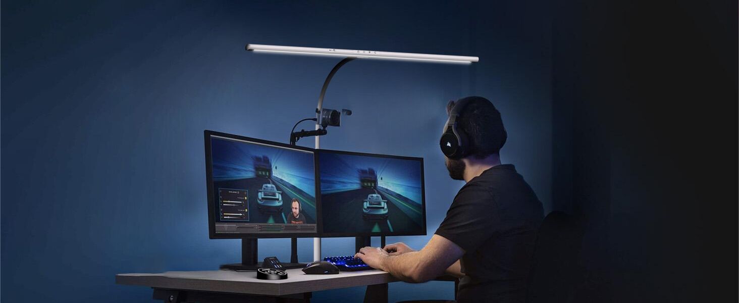 LED настільна лампа EYOCEAN 24W з жестами, 80см, регульоване денне світло, захист очей, для роботи, читання, архітекторів, дизайнерів