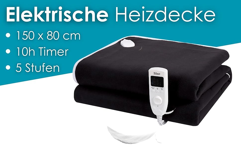 Електрична ковдра 150х80 см 5 рівнів Таймер на 10 годин Пульт дистанційного керування Можна прати при 30 Ковдра з підігрівом