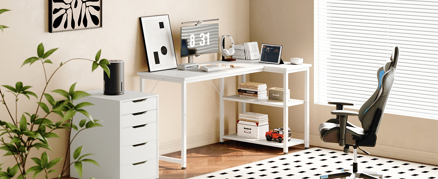 Ігровий стіл Coleshome, кутовий, з обертовим ящиком, 120x70 см, білий