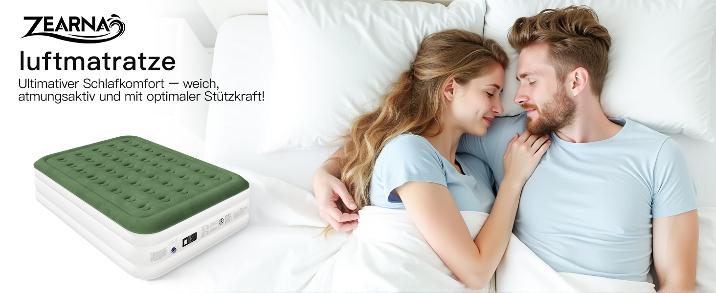 Надувний матрац для двох осіб 203x152x40 см з електричним насосом, самонадувний, для дому