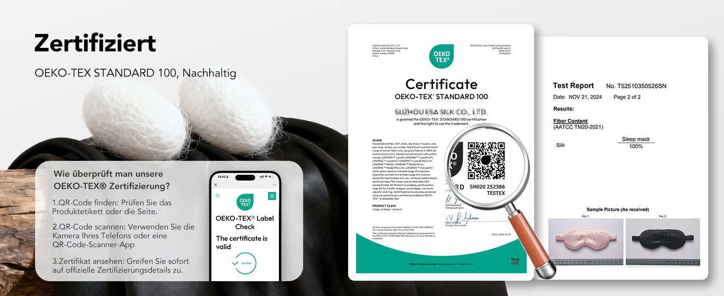 Маска для сну LitBear з шовку для тих, хто спить на боці, 100% шовк 22 momme 6A тутового шовку, блокує світло, для жінок та чоловіків, з чохлом для зберігання та гумкою для волосся (Чорна)