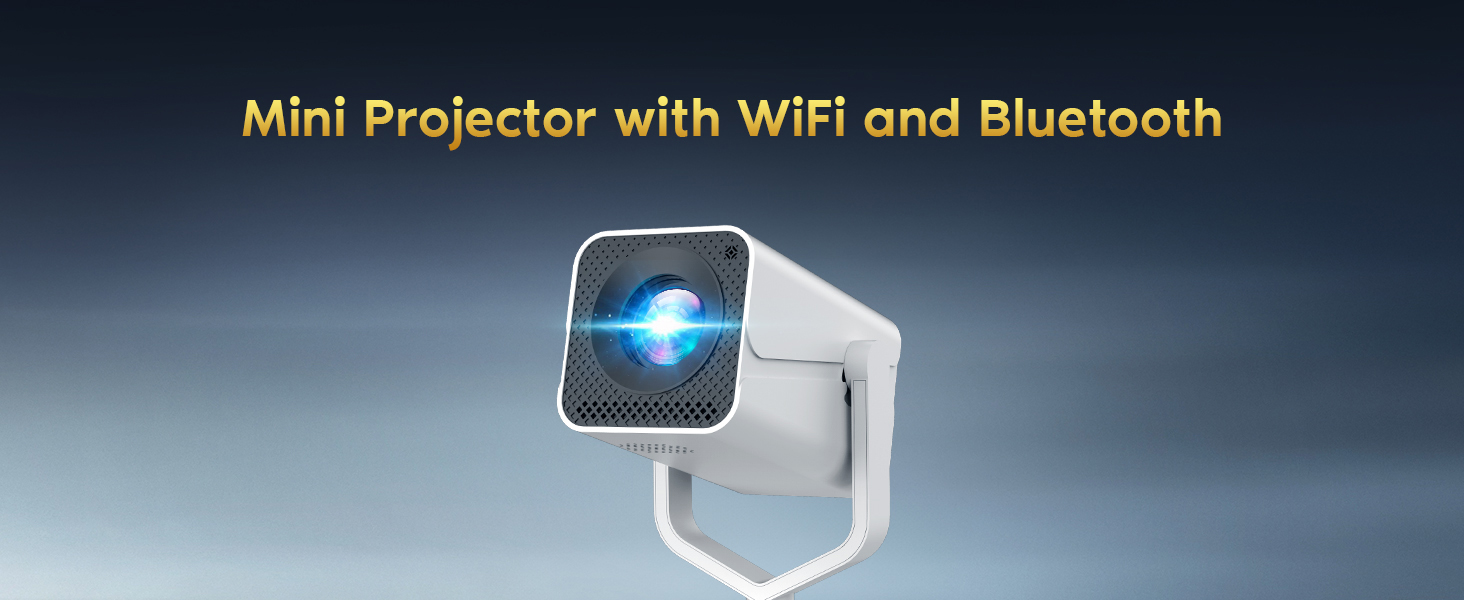 Портативний проєктор Mini Beamer з Android OS, автоматичною корекцією трапецеїдальних спотворень, підтримкою 4K 1080p, Bluetooth WiFi6, 160 ANSI, електричним фокусом для телефону/ТВ приставки/Outdoor/ноутбука