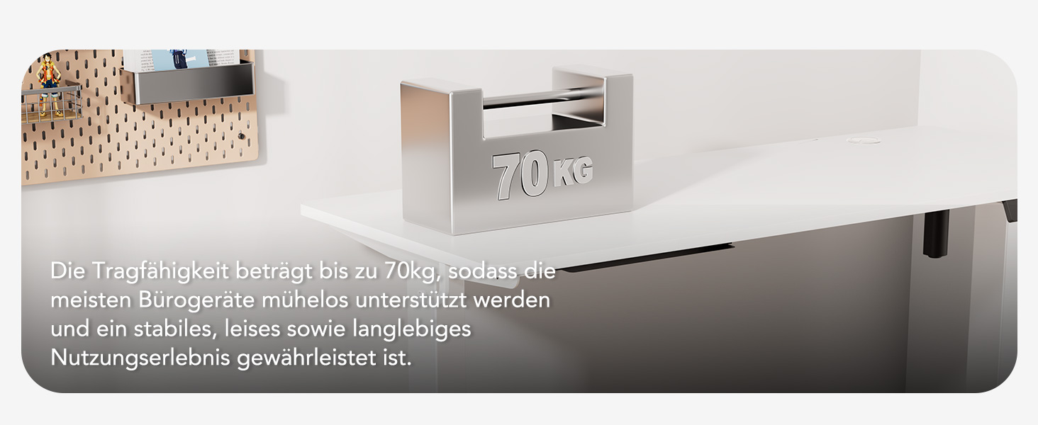 Електричний стіл з регулюванням висоти 60x110 см, з пам'яттю та захистом від зіткнень, для офісу, дому та геймінгу (білий)