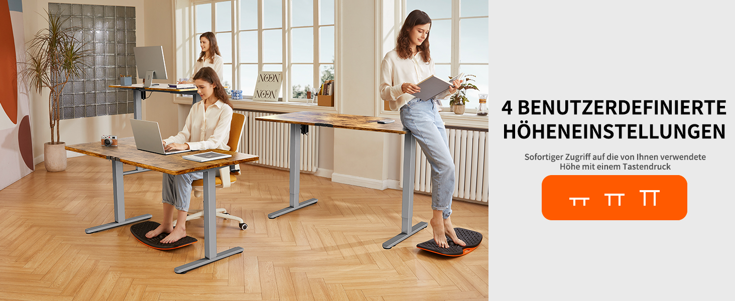 Рама для столу ErGear з регулюванням висоти, 4 пам'яті, сіра