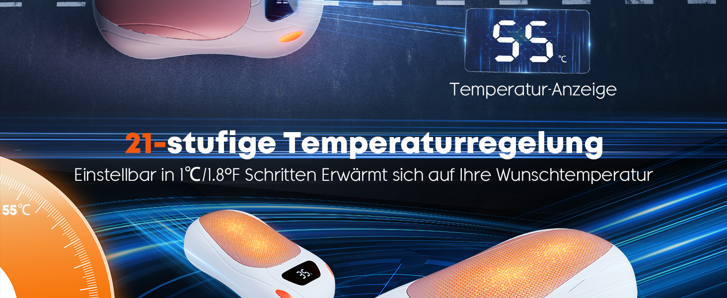 Електричний грієчка для рук 2 шт., 12000 мАг, з магнітною двосторонньою системою нагріву та цифровим індикатором температури та заряду батареї, для відпочинку на природі/кемпінгу (білий-рожевий)