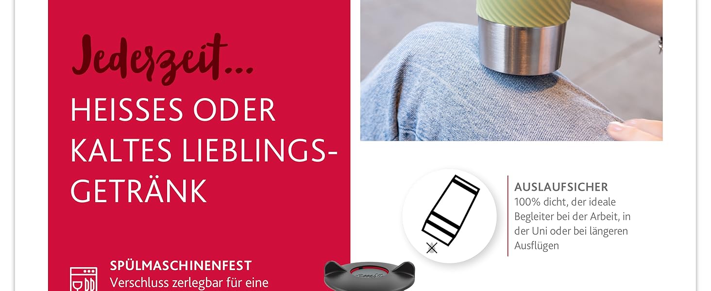 Термокружка Emsa Travel Mug Classic Twist 0.36 л, лавандова, з кришкою Quick-Press, для гарячих та холодних напоїв