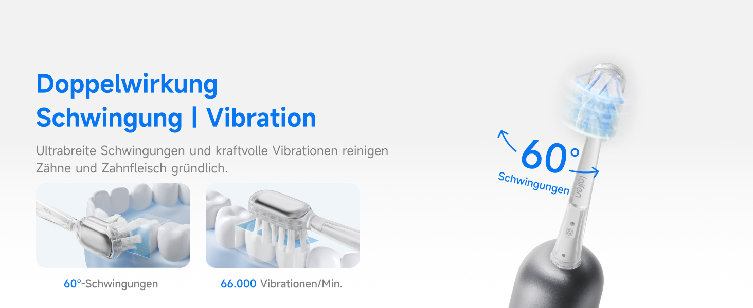 Електрична звукова зубна щітка Laifen Wave з 3 насадками, сіра, водонепроникна (IPX7), з магнітною зарядкою, для дорослих