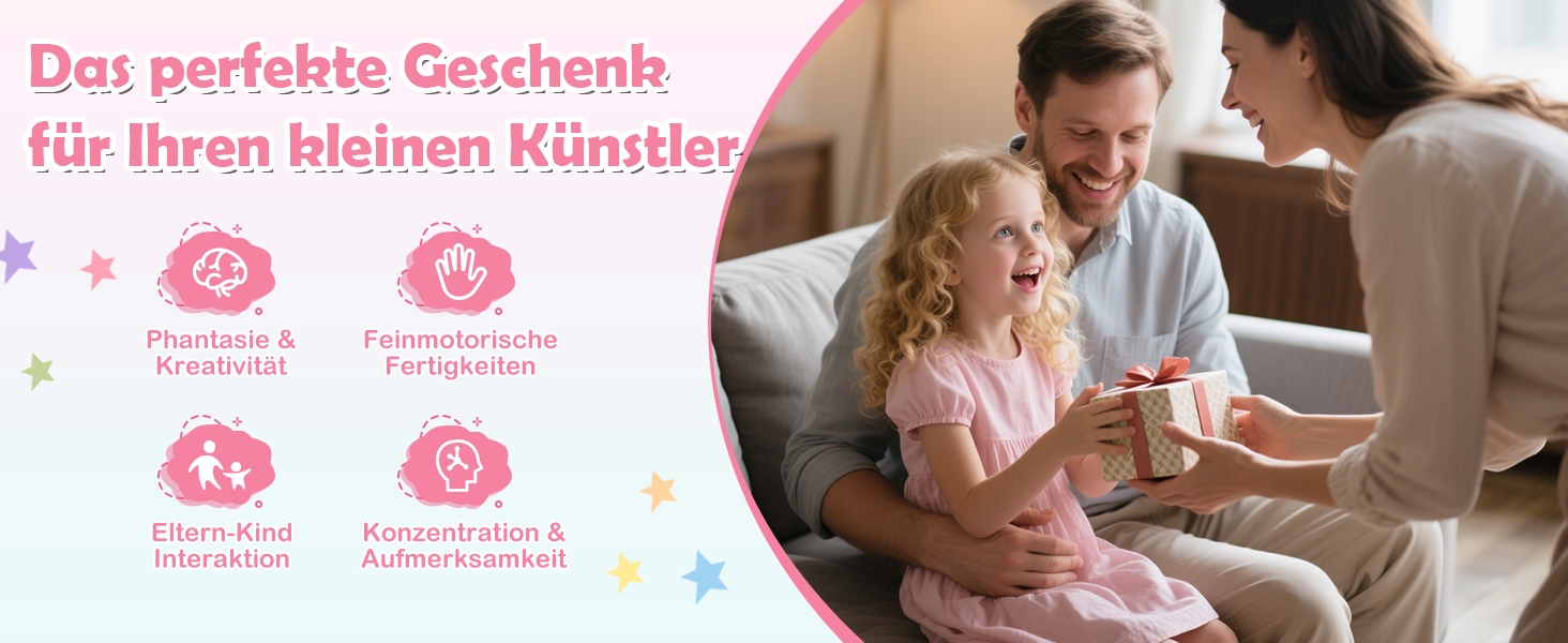 Дитяча мольберт DREAMADE 3 в 1 з магнітною дошкою, крейдою та рулоном паперу, для малювання та творчості, від 3 років (білий)