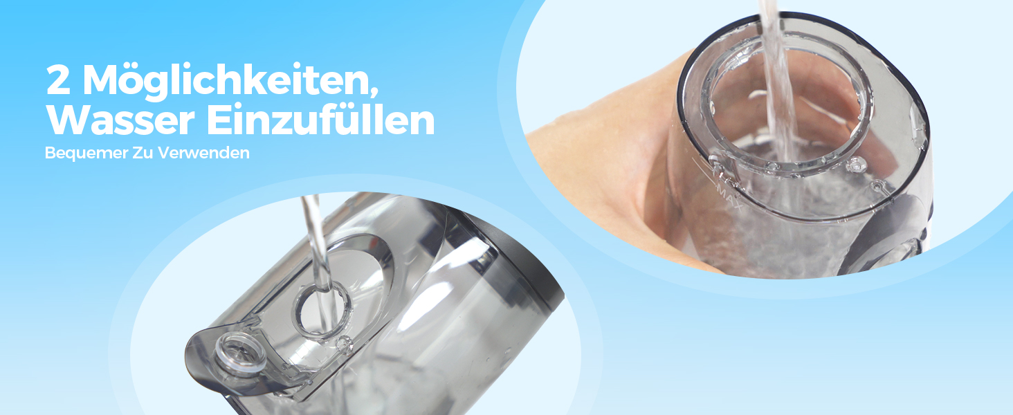 Ірригатор для порожнини рота Operan Munddusche Black - бездротовий, портативний, 300 мл, 4 насадки