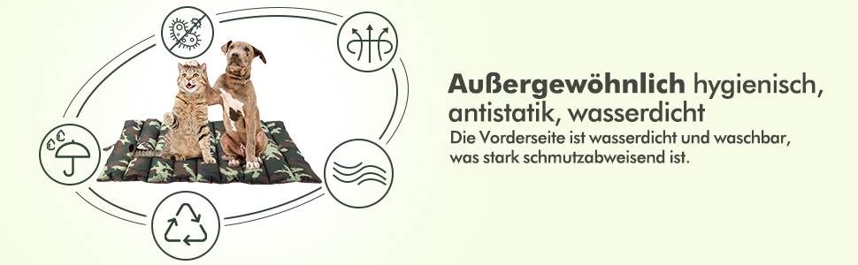 Водонепроникний килимок для собак XIAPIA, який можна прати, антистатичний, складний, ковдра для подорожей 110x68 см (камуфляжний зелений)