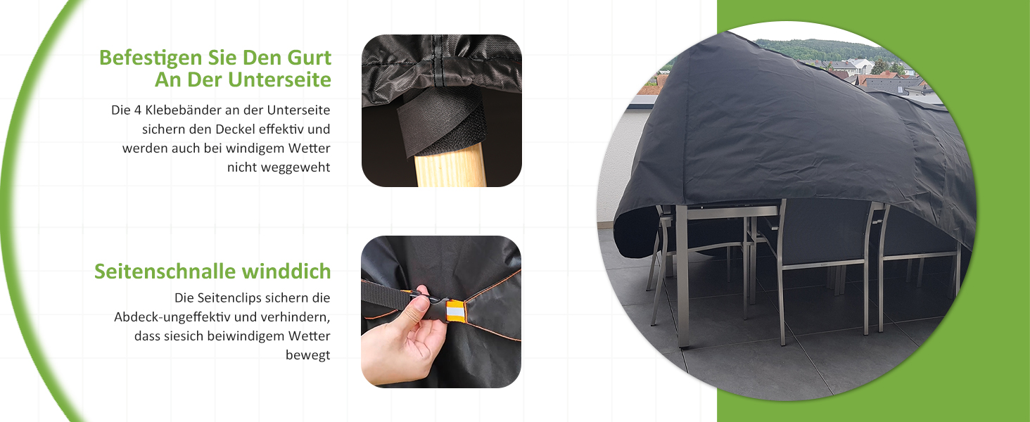 Захисний чохол для садовой меблів Enzeno L-подібної форми, водовідштовхуючий та вітростійкий, 255x255x87 см