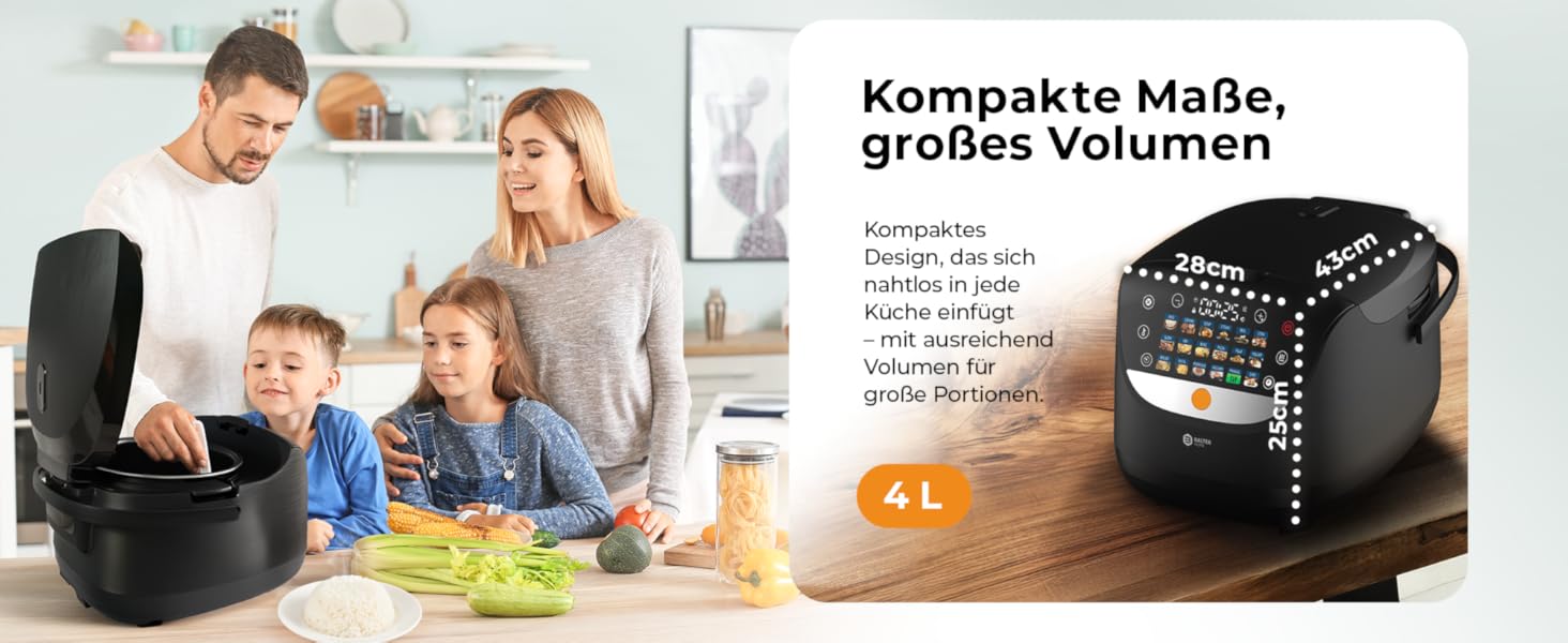 Бальтер Мультиварка-рисоварка, 4л, 18 програм, Fuzzy Logic, з аксесуарами та рецептами