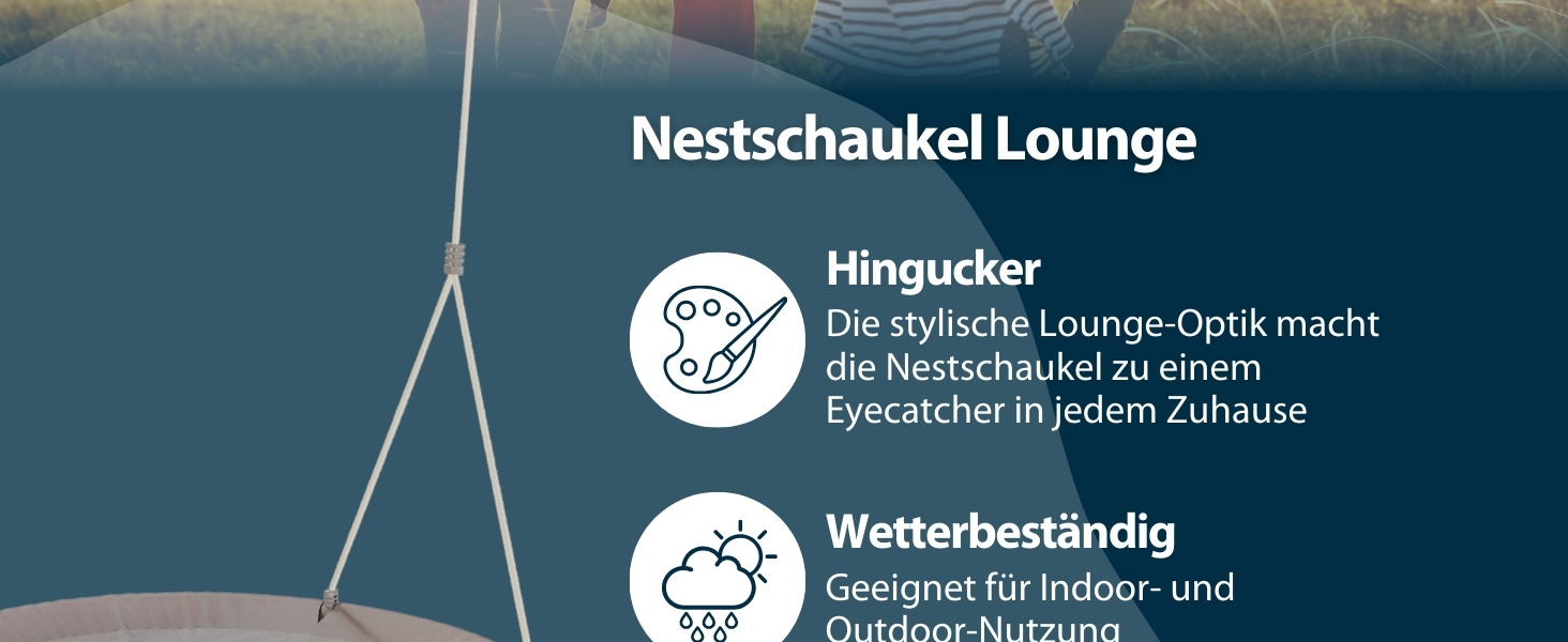 Шоукель HUDORA Nestschaukel Lounge - регульована висота, діаметр 90/110 см, до 150 кг, сітчаста сітка, сімейна сімейна сітка для дому та вулиці, пісок 90 см, одноособова