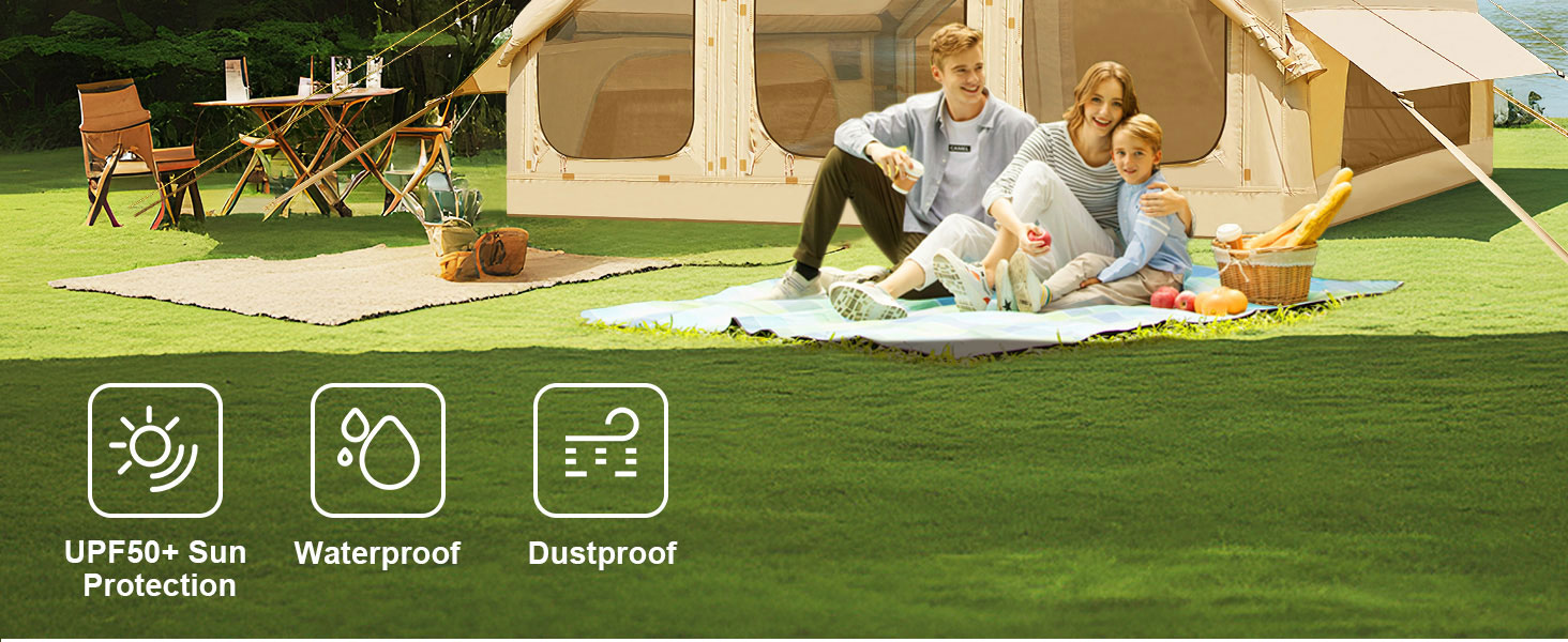 Надувний намет для кемпінгу Oxford 4-6 осіб, водонепроникний, Air Glamping - швидкозбірний намет для відпочинку на природі