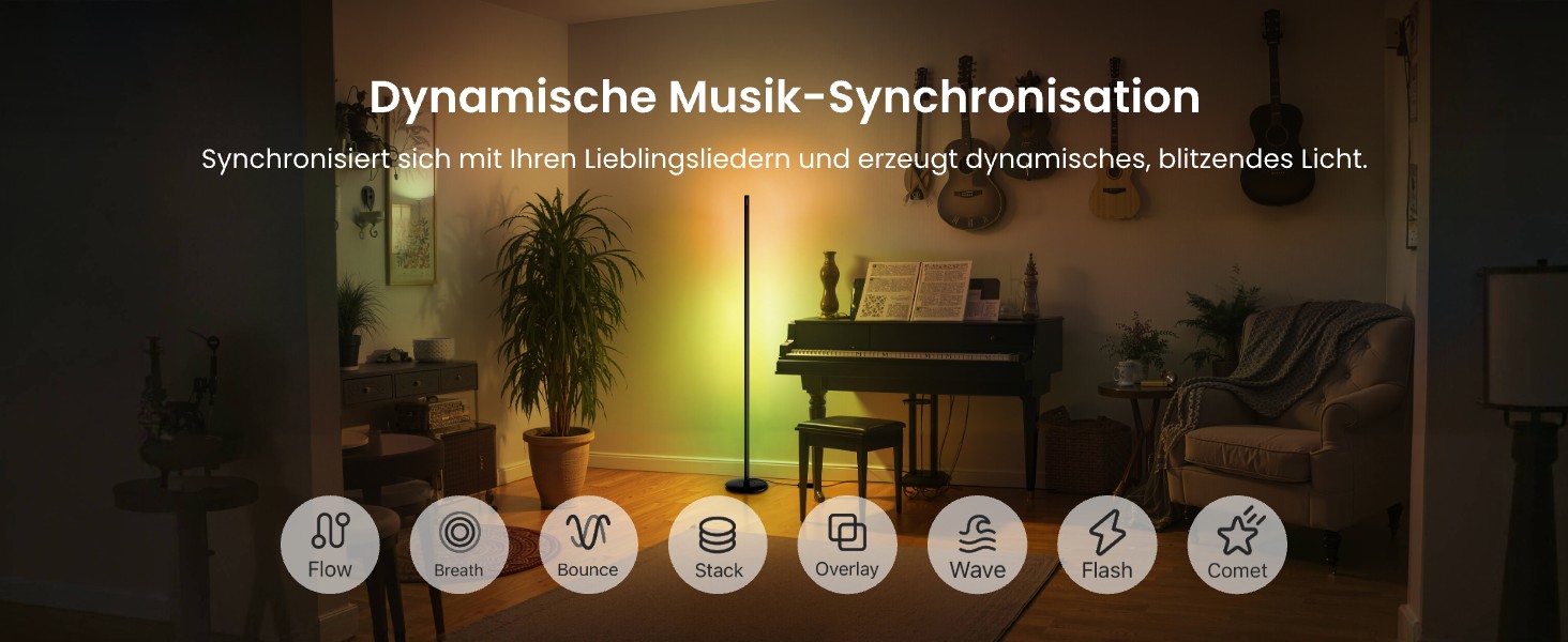 SwitchBot Matter RGBICWW Настільна лампа для вітальні та спальні, димується, з підтримкою Apple Home, Alexa, Google Home, керування через APP, музичні та сценарні режими, чорна LED лампа