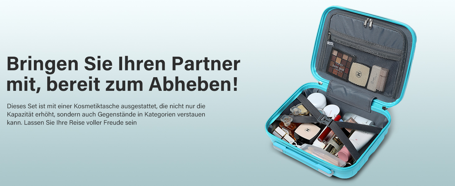 KONO середній валіза 65см з поліпропілену з TSA замком, 65x46x26.5см (кремово-білий)
