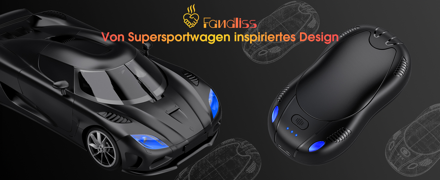 Електричні грілки для рук FANDLISS 10000mAh, 2 шт., з двостороннім нагрівом, USB, 3 режими, для кемпінгу та активного відпочинку