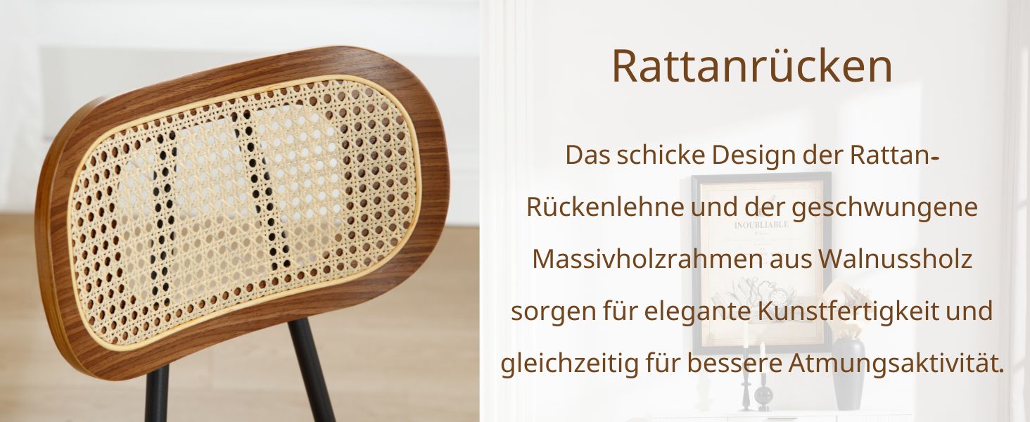 Набір барних стільців Wahson Rattan з 2 шт. зі спинкою, ніжки з масиву дерева, сидіння зі штучної шкіри, бежевий