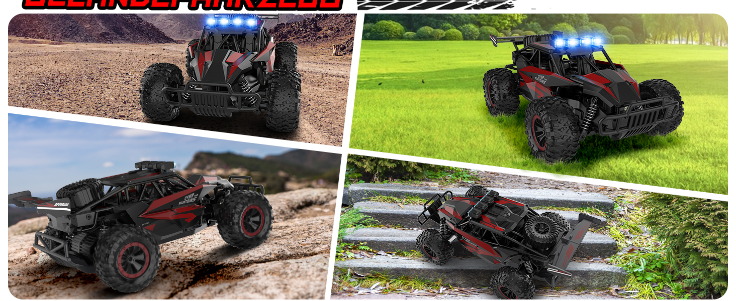 Радіокерований позашляховик Kolegend для хлопчиків, 2 акумулятори, 50 хв, масштаб 1:12, 25 км/год, 2.4 GHz, червоний