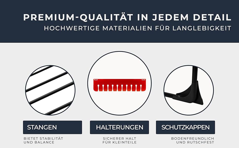 Розкладна сушарка для білизни XXL, 20 м сушильної поверхні, економна, стабільна, чорна з прищіпками (Чорна Невада)