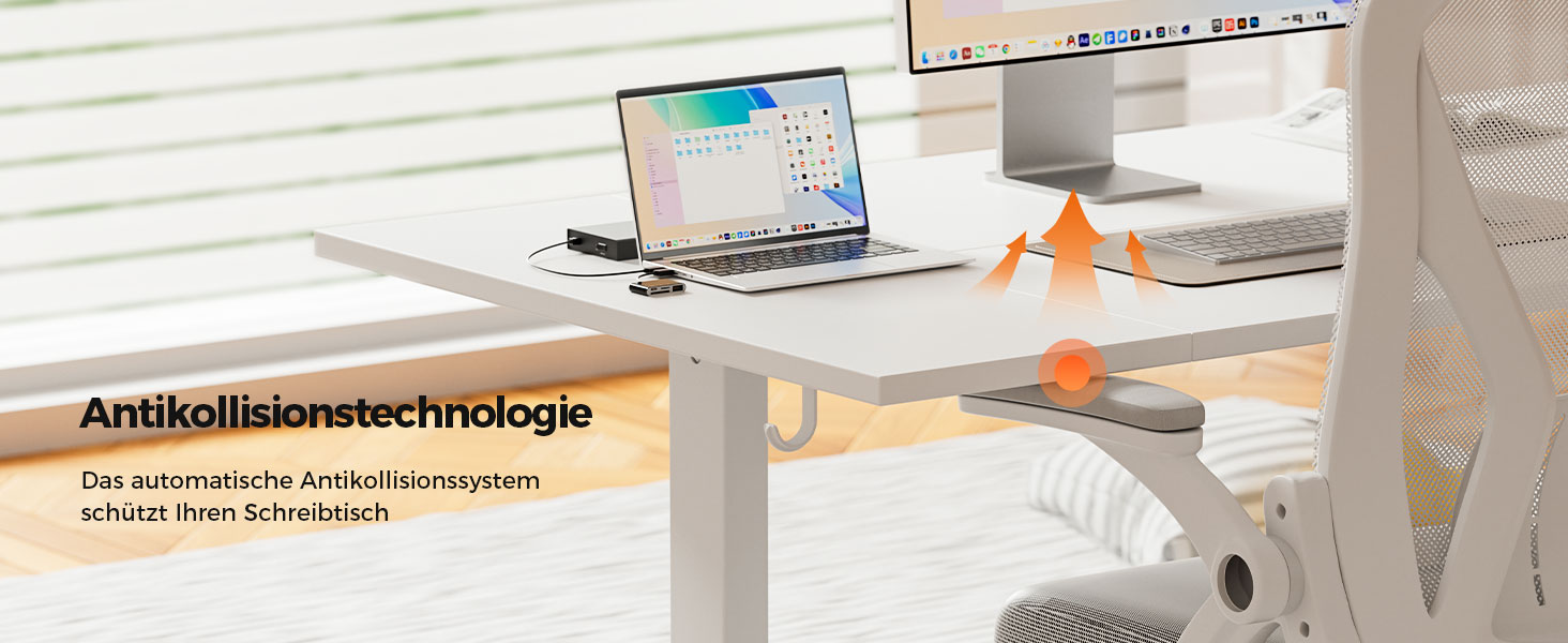 Регульований стіл Agilestic 160 x 80 см, електричний з пам'яттю, ергономічний, для комп'ютера, білий