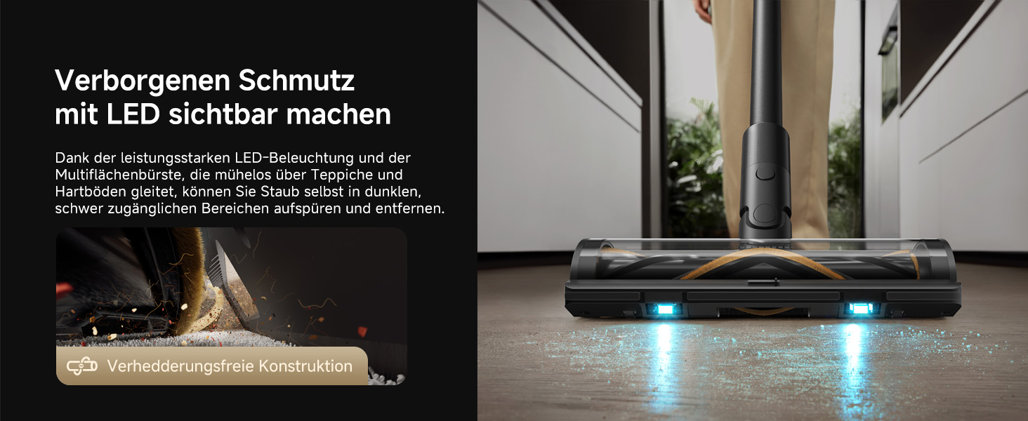 Dreame Z10 - Бездротовий пилосос з потужністю 190AW, 90 хвилин роботи, датчик пилу, LED-дисплей, синій LED, без заплутування, для дому, шерсті тварин, килимів