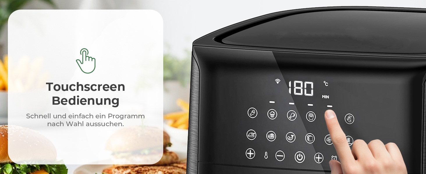 Аерофритюрниця AF23 Airfryer XXL Deluxe, 6.5 л, з керамічним покриттям, чорна