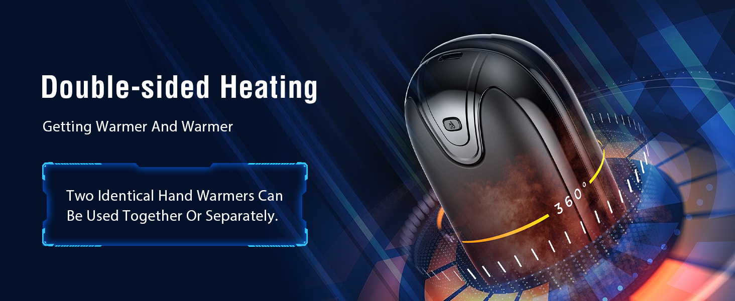 Електричні грілки для рук, набір 2 шт., перезаряджаються, портативні, 3 режими нагріву, ідеальний подарунок для спорту, гольфу, кемпінгу, чорний