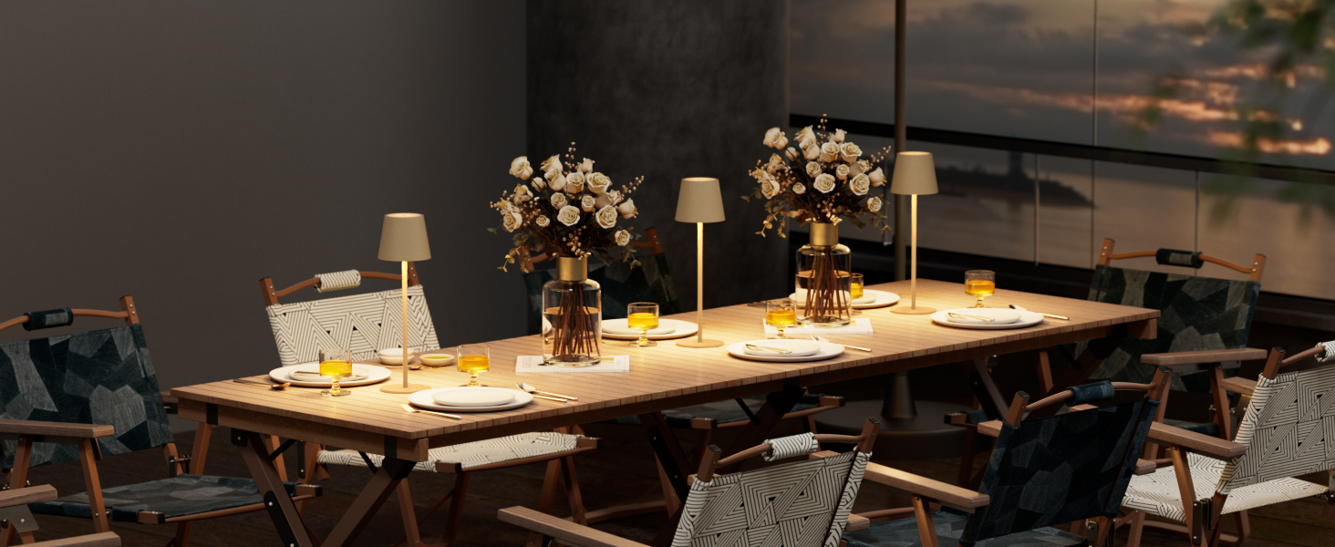 LED настільна лампа K-Bright 2 шт. з регулюванням яскравості, акумуляторна, бездротова, 3000K/4000K/6000K, USB-C, IP54, хакі, 2 шт.