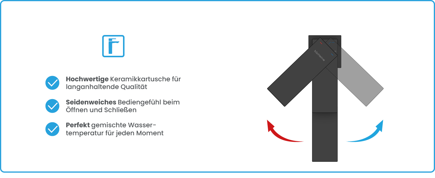 Змішувач для ванної кімнати Bächlein Imatra чорного матового кольору, однорідний, сучасний дизайн