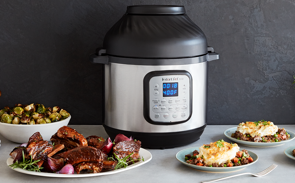 Instant Pot Duo Crisp 5.7L – мультикухня 11-в-1: мультиварка, фритюрниця, скороварка, пароварка, гриль, су-від
