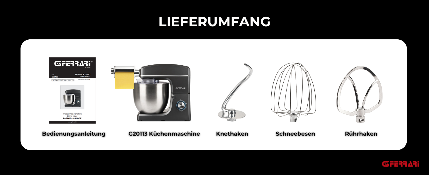 Кухонна машина Pastaio 10 & Lode, 1500 Вт, 10 літрів, нержавіюча сталь, 6 швидкостей, сірий колір