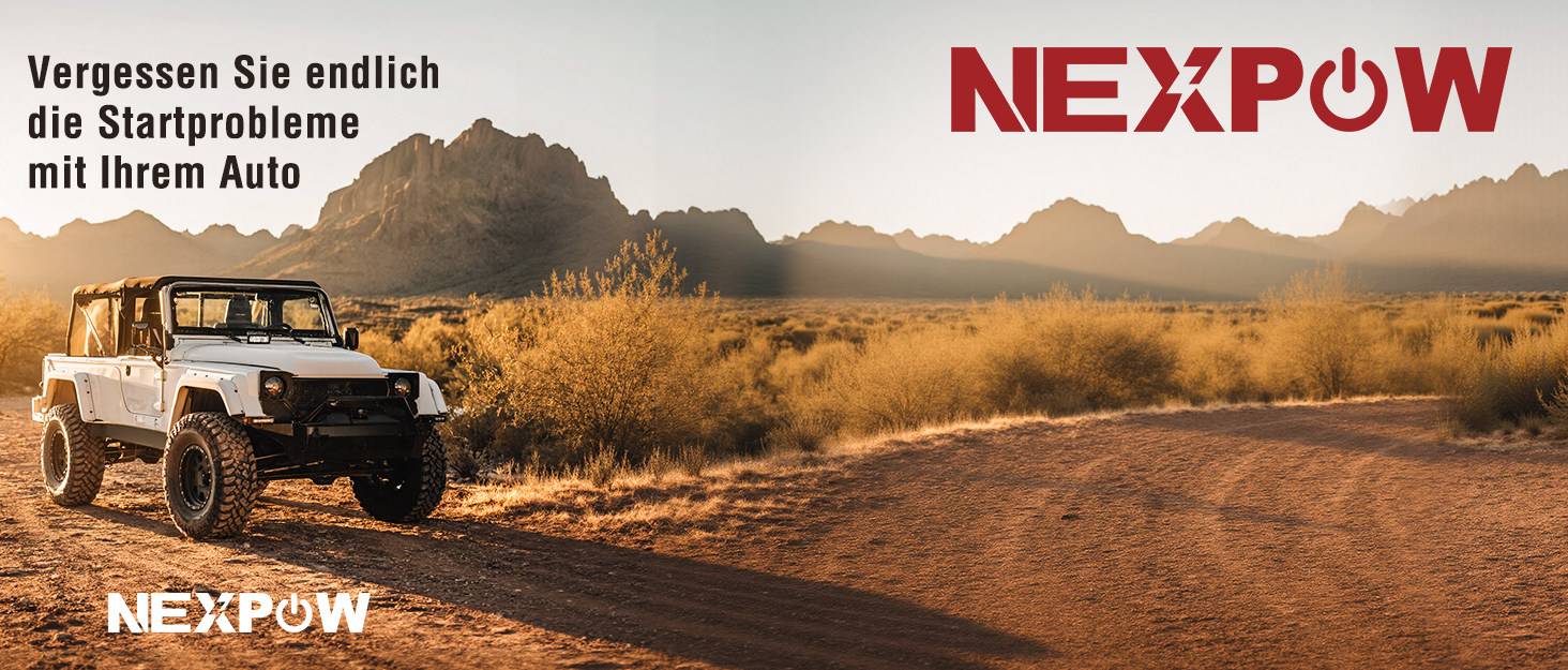 Powerbank Starthilfe NEXPOW 1500A: Зарядний пристрій для автомобіля, стартер, LED ліхтарик, USB, 12V, 1500A