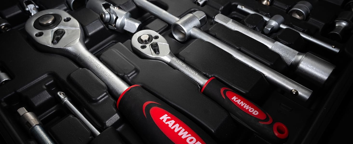 Набір інструментів KANWOD 1500 предметів в алюмінієвому кейсі на колесах - для дому, гаража, автосервісу та хобі