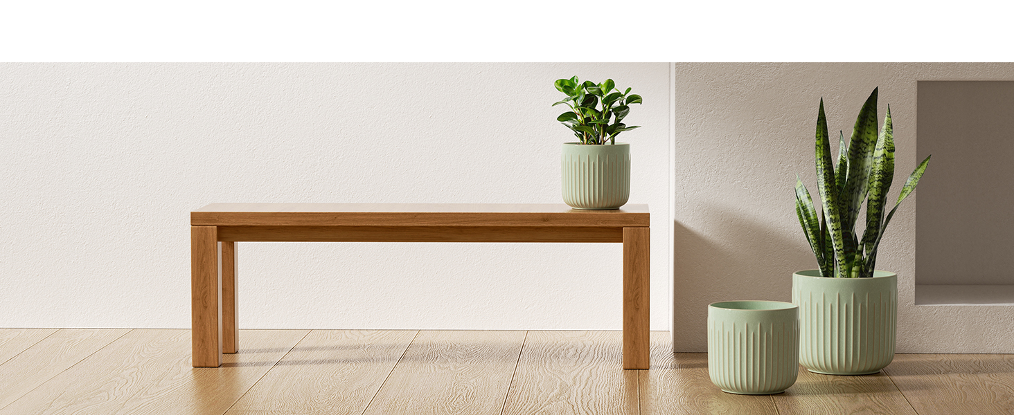 Набір горщиків для квітів LE TAUCI 3шт, кераміка, 21+17+14 см, з дренажними отворами