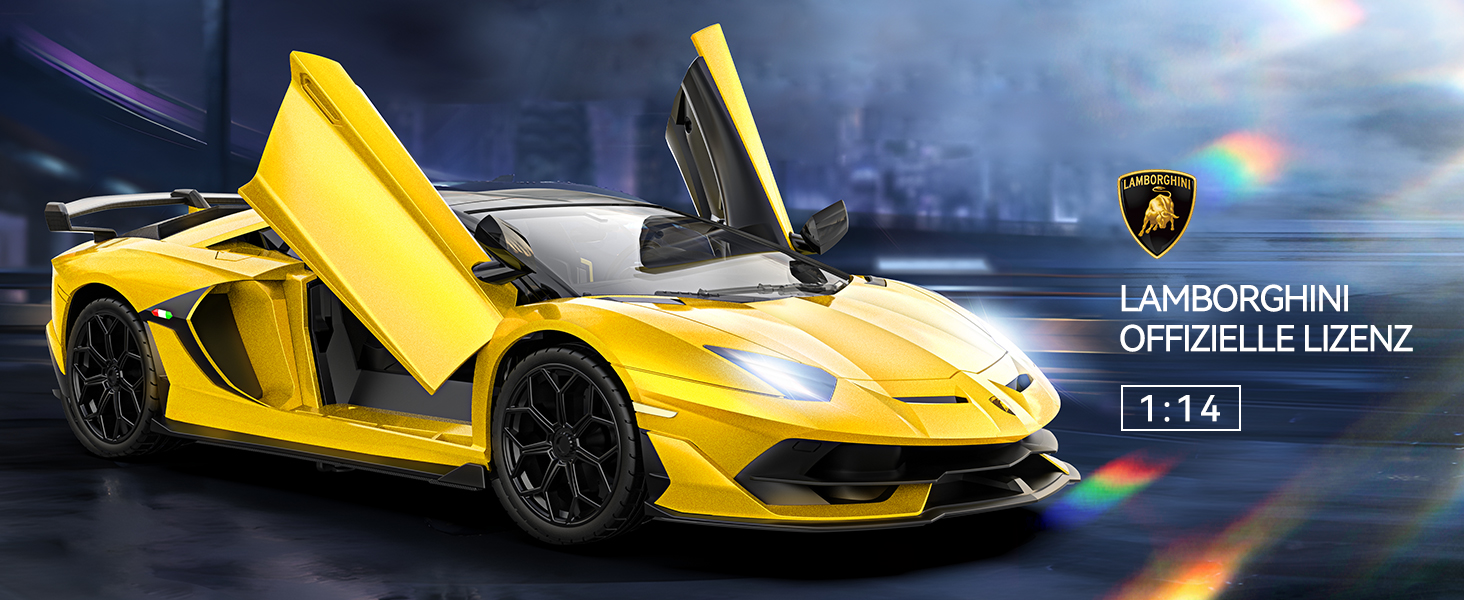 Радіокерований автомобіль Lamborghini 2.4GHz, офіційна ліцензія, жовтий колір - іграшка для хлопчиків та дівчаток, подарунок на день народження