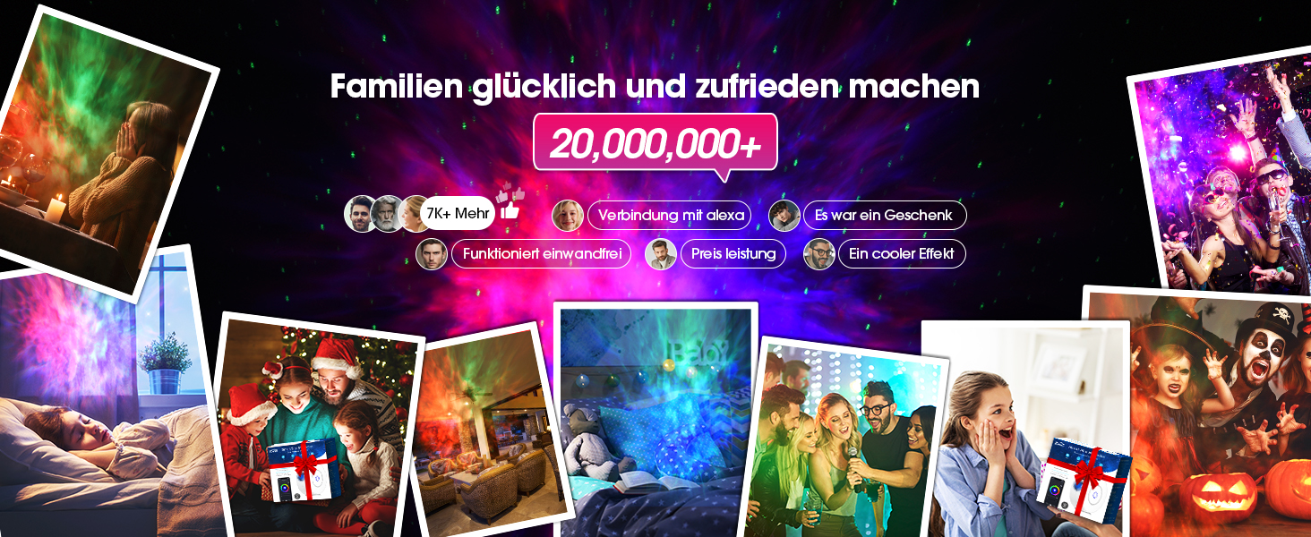 Проєктор зоряного неба SUPPOU LED: Галактика, Зірки, Дитяча кімната, З пультом ДК, Декор для вечірок та подарунок