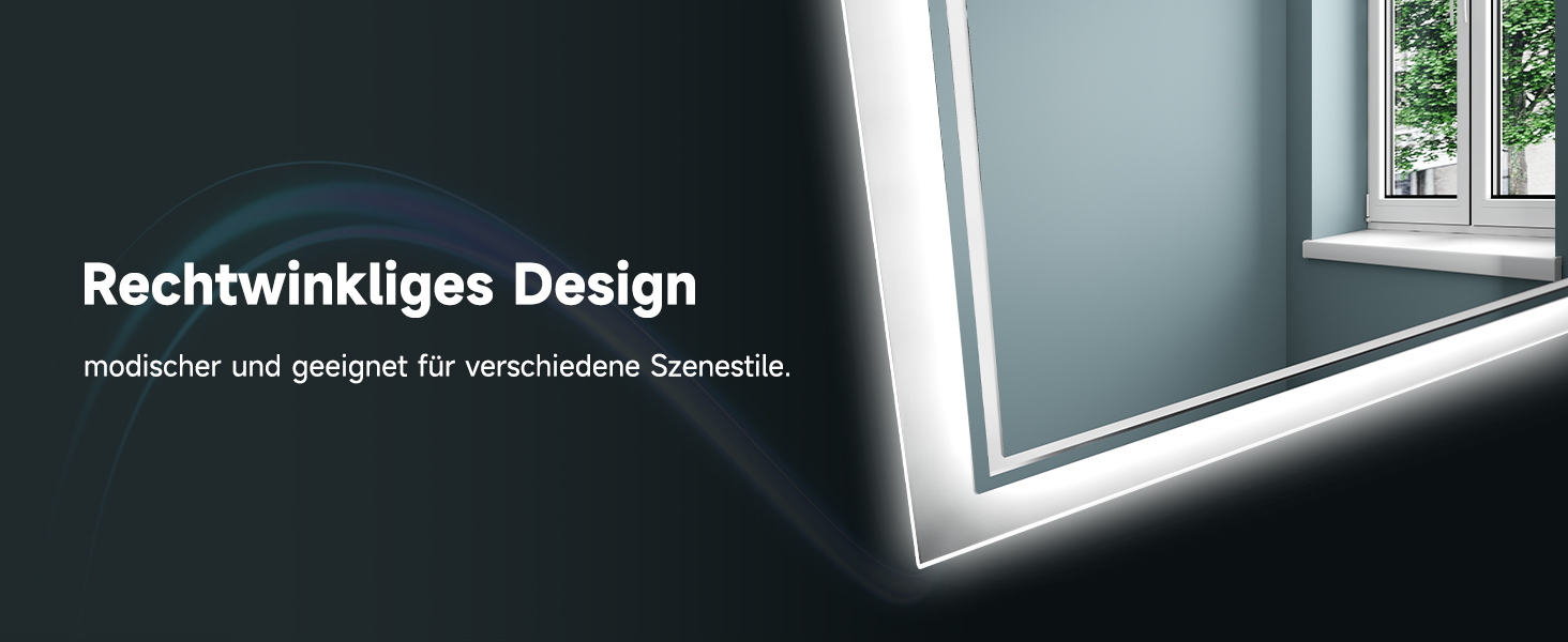 Дзеркало для ванної кімнати SONNI LED з підсвічуванням 80x60 см, прямокутне, біле