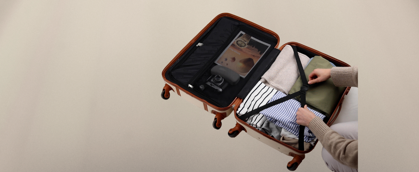 Набір валіз FERGÉ Milano 5-ти частинний: 3 валізи, сумка та органайзер для косметики - чорний (для ручної поклажі)