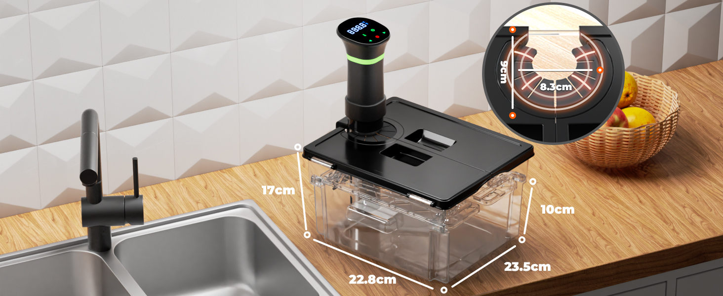 Контейнер для Sous Vide 11л з кришкою та решіткою, полікарбонат (без BPA), універсальний для багатьох Sous Vide пристроїв