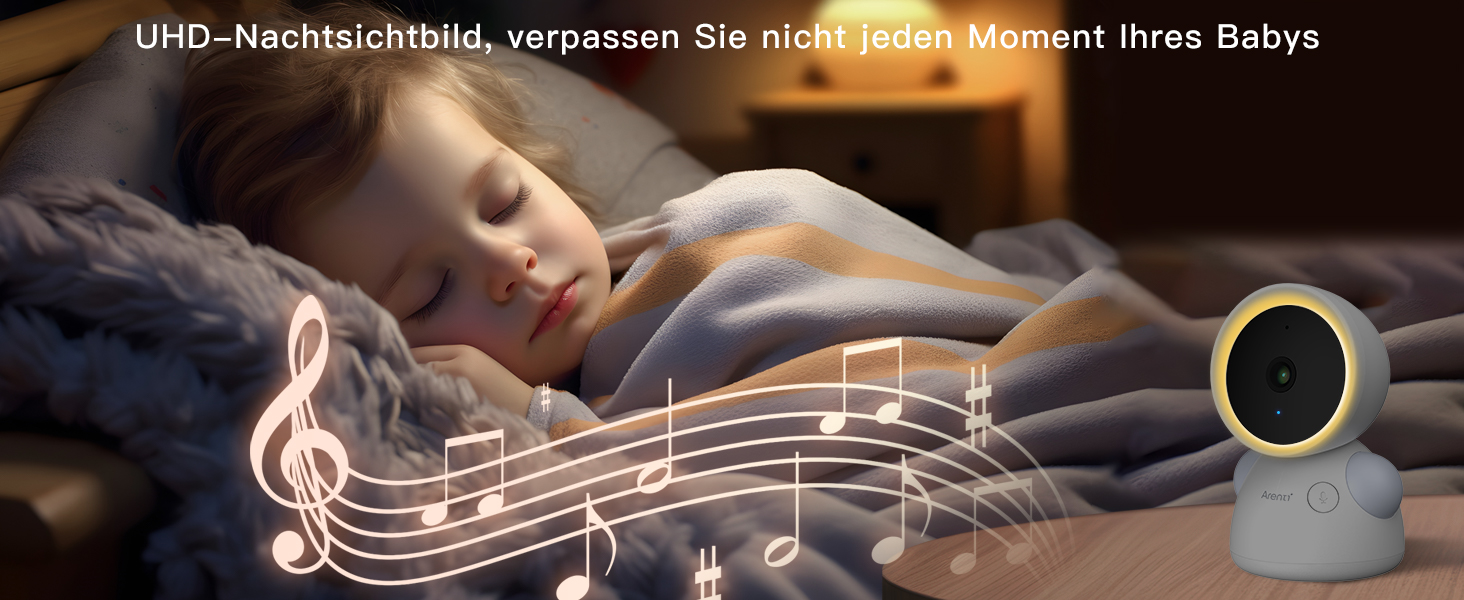 Радіоняня ARENTI з 2 камерами та додатком 2K/3MP, 5