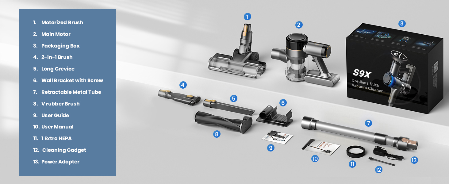 Акумуляторний пилосос Dzaki 45KPa бездротовий без мішка з дисплеєм, антинамотувальна щітка, 55 хв роботи, знімна батарея, для твердих поверхонь, шерсті тварин, килимів, авто (Золотистий сірий)