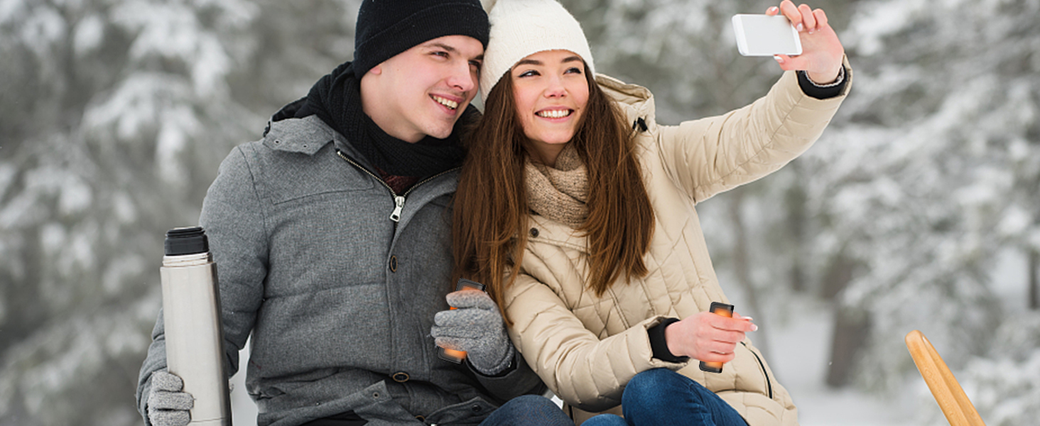 Електричні грілки для рук 2 шт. - USB, багаторазові, 3 режими нагріву, для дітей та жінок (сірі)