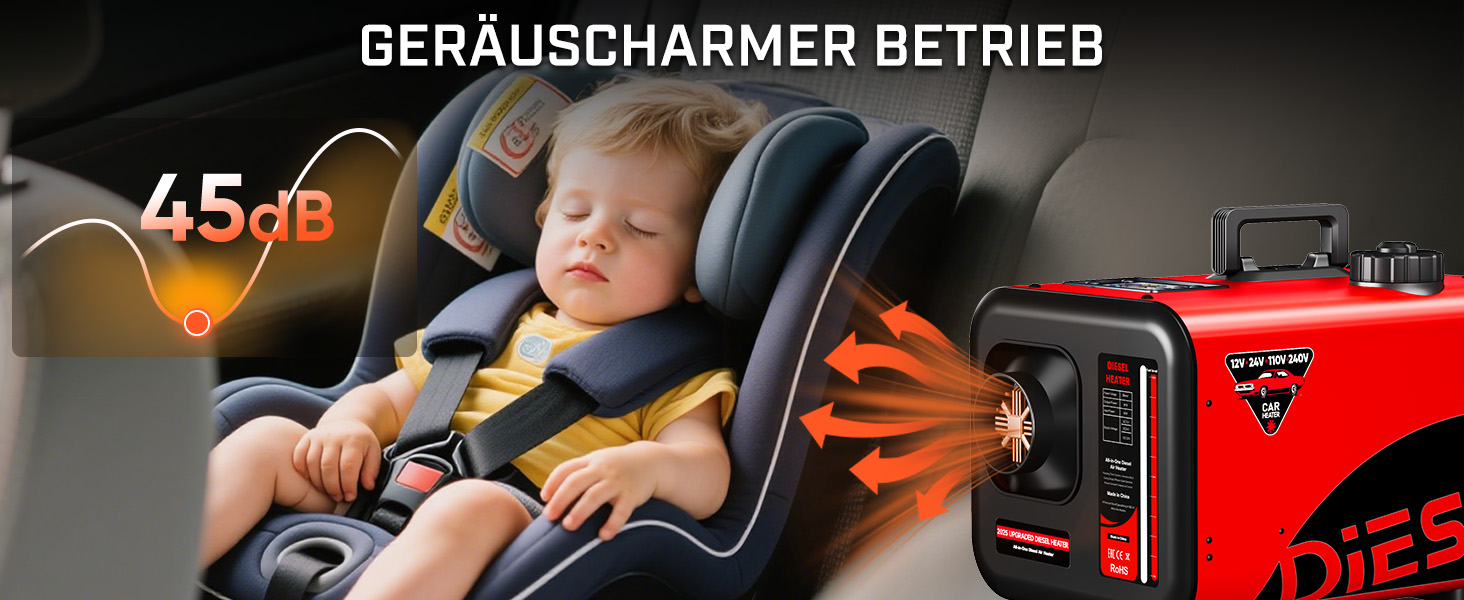 Дизельний опалювач LDHTHOPI 8 кВт, 12/24V з таймером, LCD-дисплеєм та пультом керування, швидким нагрівом 4.5л, для гаража, кемпінгу, автодому (червоний, 7л)