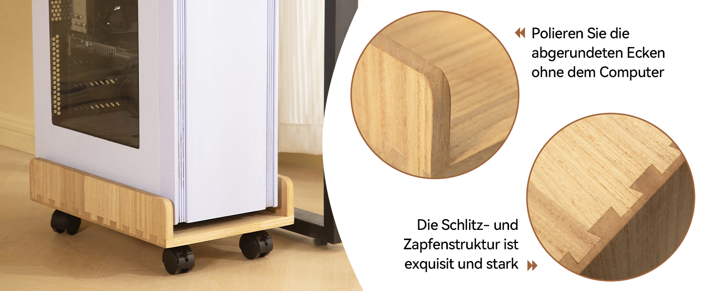 Кріплення для CPU KIRIGEN, комп'ютерний корпус ATX, мобільний стенд з колесами, натуральне дерево